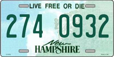 NH license plate 2740932