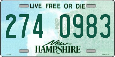 NH license plate 2740983