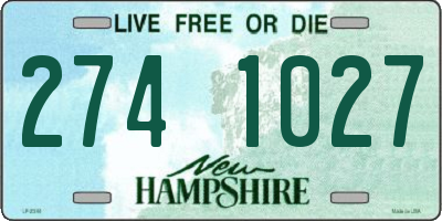 NH license plate 2741027