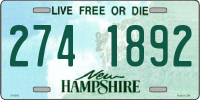 NH license plate 2741892