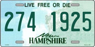 NH license plate 2741925