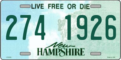 NH license plate 2741926