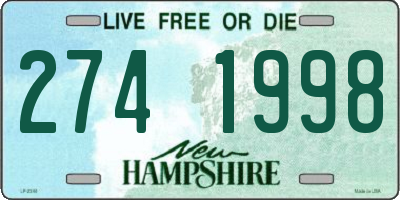NH license plate 2741998