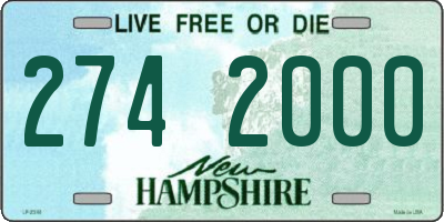 NH license plate 2742000