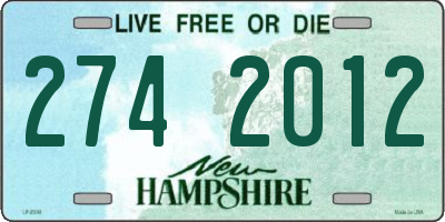 NH license plate 2742012