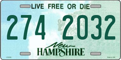 NH license plate 2742032