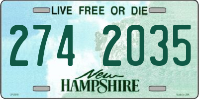 NH license plate 2742035