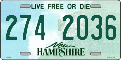NH license plate 2742036