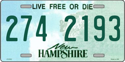 NH license plate 2742193