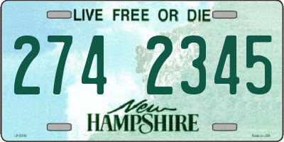 NH license plate 2742345