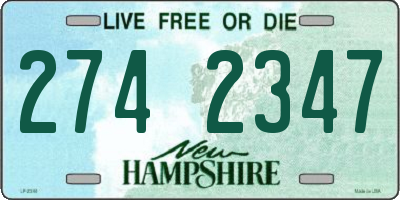 NH license plate 2742347