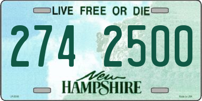 NH license plate 2742500