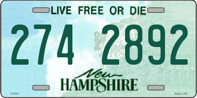 NH license plate 2742892