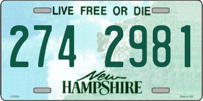 NH license plate 2742981