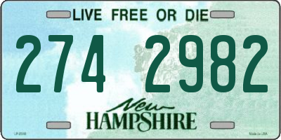 NH license plate 2742982