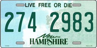 NH license plate 2742983