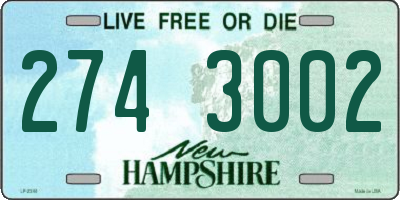 NH license plate 2743002