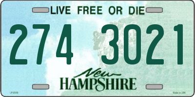 NH license plate 2743021