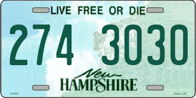 NH license plate 2743030