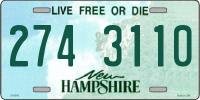 NH license plate 2743110