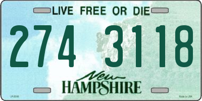 NH license plate 2743118