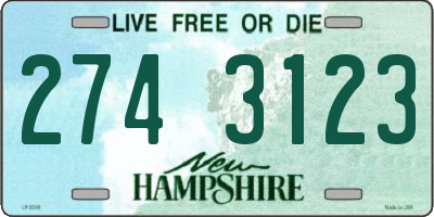 NH license plate 2743123
