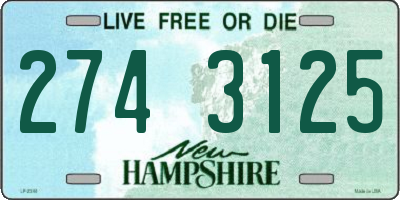 NH license plate 2743125