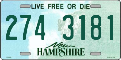 NH license plate 2743181