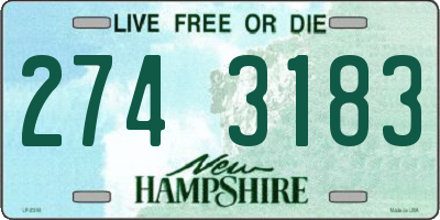 NH license plate 2743183