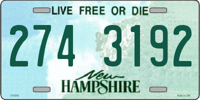 NH license plate 2743192