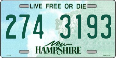 NH license plate 2743193