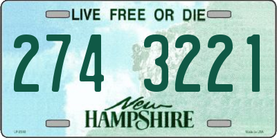 NH license plate 2743221