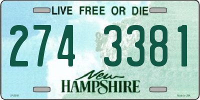 NH license plate 2743381