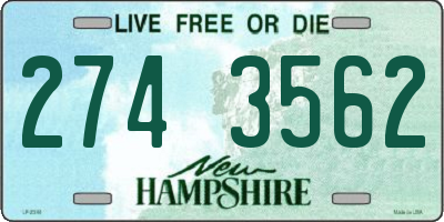NH license plate 2743562