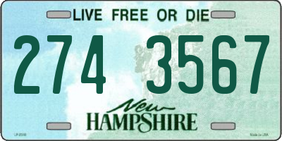 NH license plate 2743567