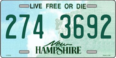 NH license plate 2743692