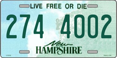 NH license plate 2744002