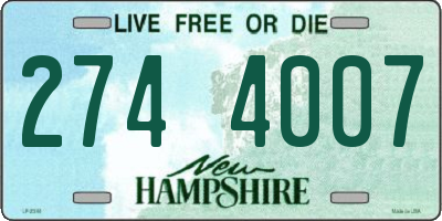 NH license plate 2744007