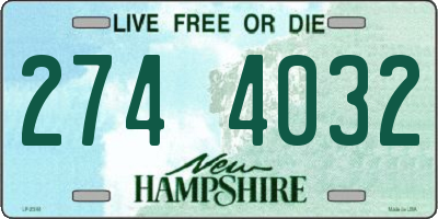 NH license plate 2744032