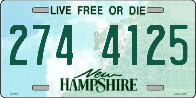 NH license plate 2744125