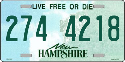 NH license plate 2744218