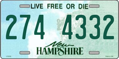 NH license plate 2744332