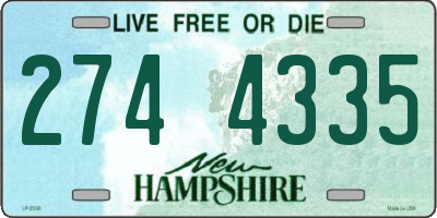 NH license plate 2744335