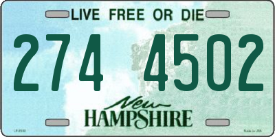 NH license plate 2744502