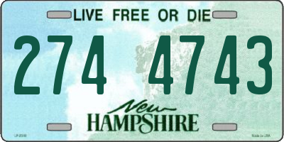 NH license plate 2744743