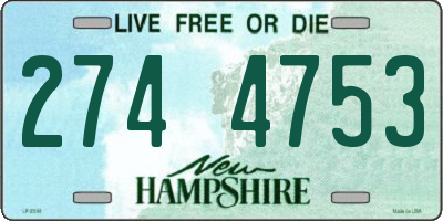 NH license plate 2744753