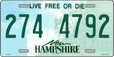 NH license plate 2744792