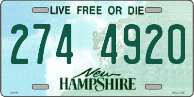NH license plate 2744920