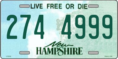 NH license plate 2744999