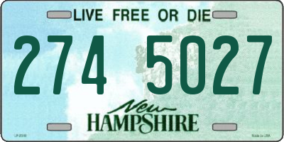 NH license plate 2745027